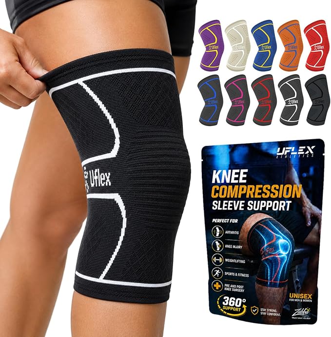 Knee Brace for Men and Women Knee Compression Sleeve Knee Support Wraps for Arthritis Joint Pain Relief, Workout, Swelling, Sports, Circulation, Running, Recovery for ACL & Meniscus Tear