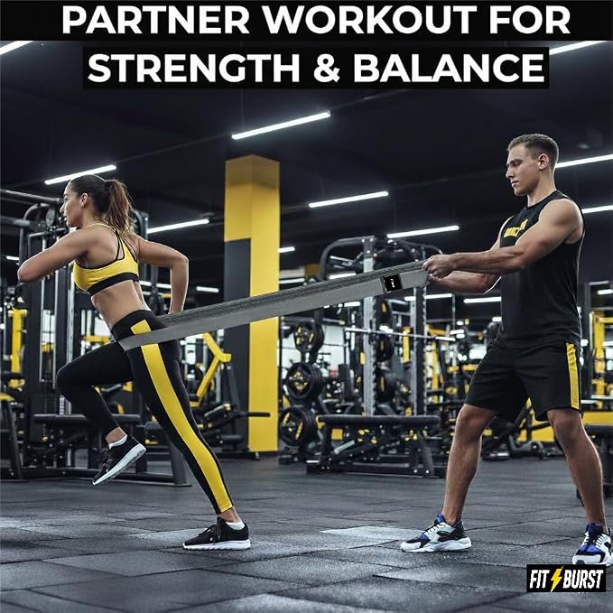 76-Inch Fabric Resistance Band for Full Body Workouts, Wide Non-Slip 120 LB | 76" Premium performance band, Home gym, Solid exercise band for big & tall size, Versatile resistance band, Machine washable
