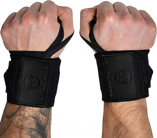 Gymreapers Weightlifting Wrist Wraps (IPF Approved) Professional Quality Wrist Support with Heavy Duty Thumb Loop - Best Wrap for Powerlifting Competition, Strength Training, Bodybuilding