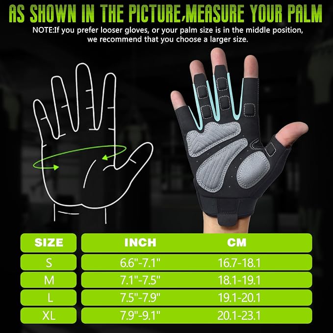 Seektop Padded Workout Gloves for Men & Women: Excellent Grip Gym Gloves | Breathable Lightweight, with Full Palm Protection,Gym Weight Lifting for Fitness, Training