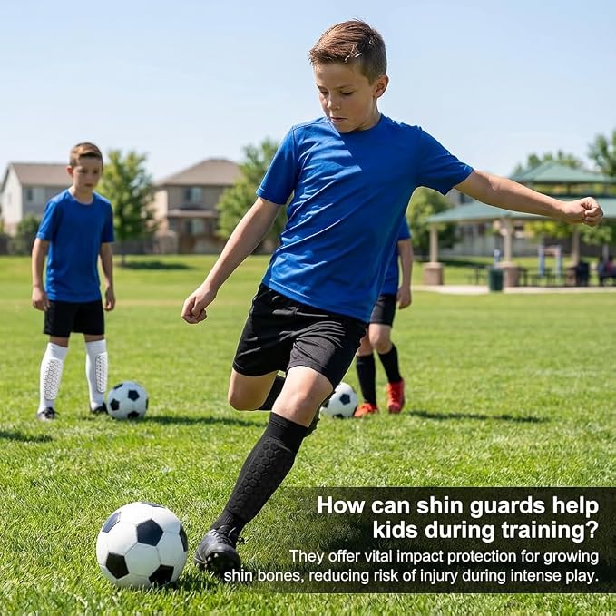 Soccer Shin Guards-2 Pairs Shin Pads for Kids Adults Teens,Shin Guards Soccer Calf Compression Sleeve with Honeycomb Pads,Lightweight Shin Protective Gear for Football,MTB,Baseball Soccer for Boy,Girl