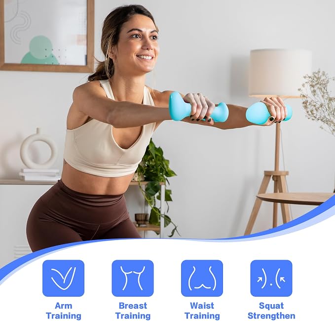 HXD-ERGO Ergonomic Dumbbells Weights Set-Hand Weights for Women at Home, Ear Dumbbells Weights for Pilates, Yoga, Jogging,StrengthTraining