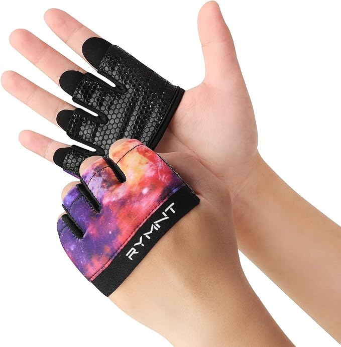 Minimal Workout Gloves for Women Men, Micro Fingerless Gym Gloves Grip Pads | Work Out Gloves for Kettlebells, Weight Lifting, Exercise, Pull Up, ,Cross Training, Silicone Grip Lifting Half Finger Gloves
