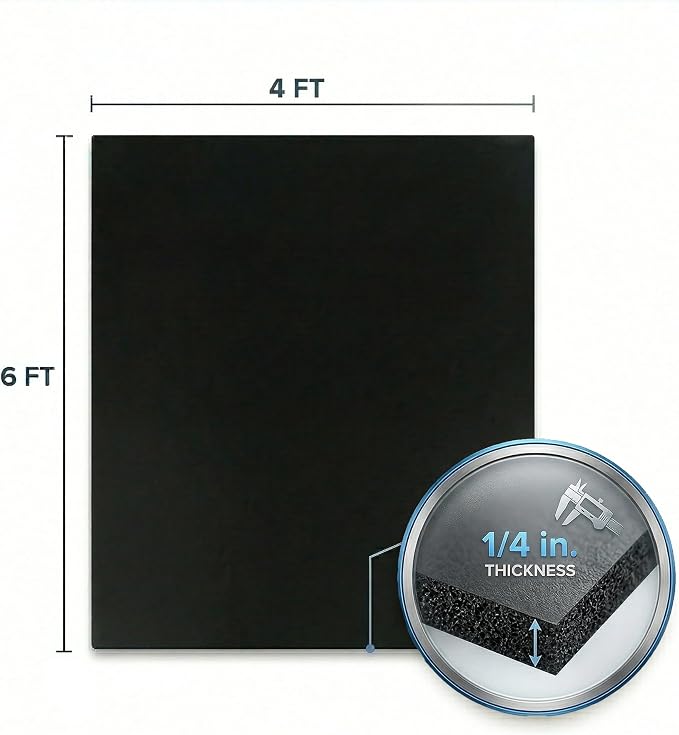 Flooring Inc's 1/4" Thick Tough Rubber Flooring Roll | Flexible Recycled Rubber Floor Mats for Home Gym | Heavy Duty Rubber Mat for Home Gyms, Sheds, Horse Stall Mat or Trailer