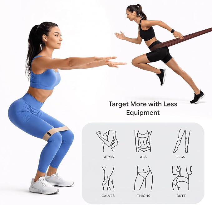Neutral Resistance Bands Set – Heavy-Duty Exercise Bands for Glutes, Full-Body Strength Training, Home Workouts & Stretching