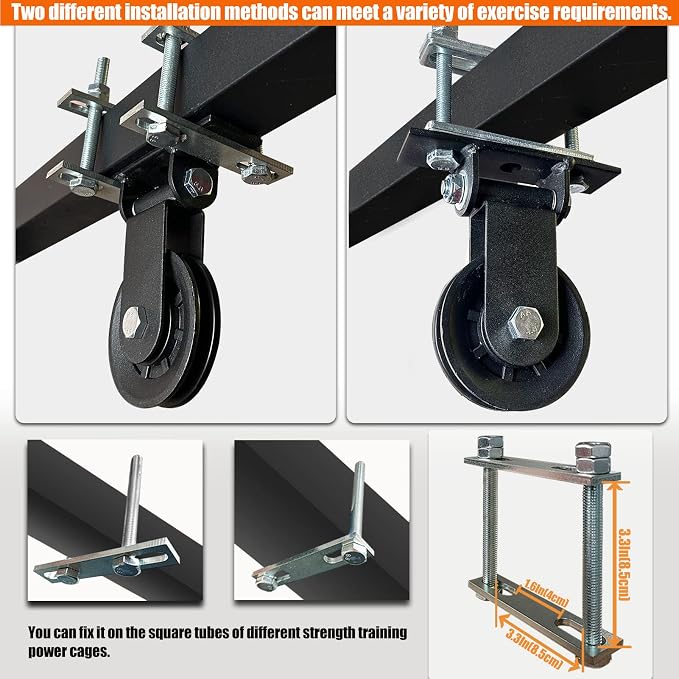 Power Rack Pulley Attachment, LAT Pulldown Machine - Cable & Weight Dual Pulley System for Home Gym Strength Training, Power Racks