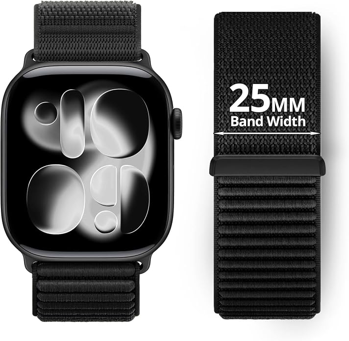 Nylon Loop Sport Band Compatible with Apple Watch Ultra 3 2 Band 49mm 46mm 45mm 44mm 42mm 41mm 40mm 38mm Women Men, Stretchy Strap Elastic Fabric Wristband for iWatch Series 11 10 SE 9 8 7 6 5 4 3 2 1