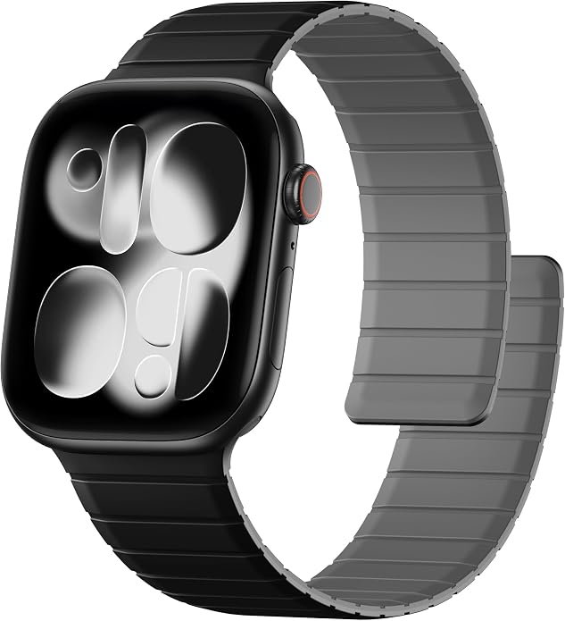 SNBLK Magnetic Band Compatible with Apple Watch Bands for Men 44mm 45mm 46mm 49mm 42mm 41mm 40mm 38mm Women, Secure Silicone Sport Loop Magnet Strap for iWatch Ultra 3 2 1 SE Series 11 10 9 8 7 6 5 4