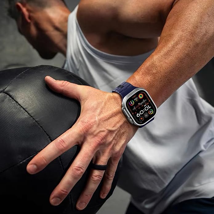 Bandletic Magnetic Silicone Watchband Compatible with All Apple Watch | Strong Magnet Sport Strap for iWatch Ultra 49mm Series 11-1 SE 46mm 45mm 44mm 42mm 41mm 40mm 38mm, Ideal for Men Women