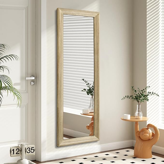 AAZZKANG Full Length Door Mirror Wooden Frame Large Mirrors for Wall 47"x16" Rectangular for Bedroom Living Room Bathroom Dressing Room Home Entryway