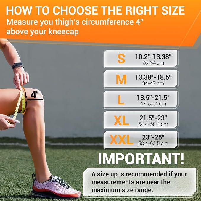 DR. BRACE ELITE Knee Brace with Side Stabilizers & Patella Gel Pads for Maximum Knee Pain Support and fast recovery for men and women-Please Check How To Size Video (X-Large, Mars)