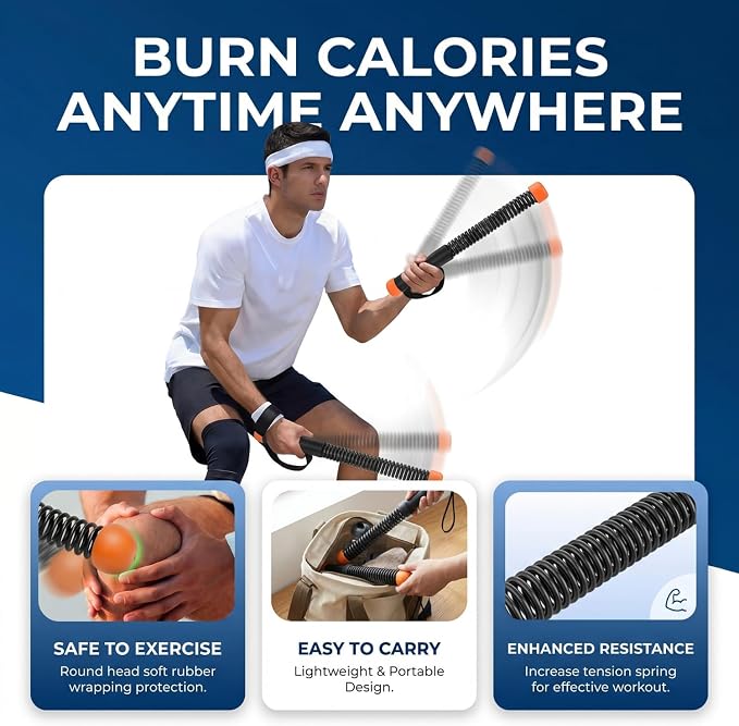 Ropelss Battle Ropes for Home Gym | Adjustable Weights & Ropeless Jump Rope | Home Workout Equipment for Men and Women | Fitness Exercise Gear