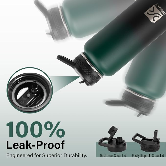 DYSANKY Insulated Water Bottle | Thickened Stainless Steel Vacuum Metal | Portable Sports Water Jug for Gym and Hiking with Straw, Carrier Bag, Handle Strap | BPA-Free 32 oz