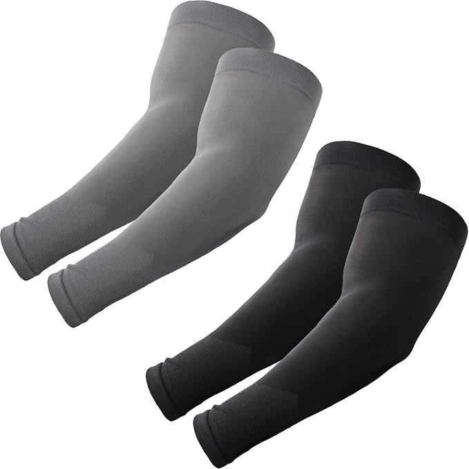 ROXUN Plus Size Arm Sleeves, UV Protection Cooling Sports Arm Cover Unisex | Extra‑large compression arm sleeves for men and women,highly‑stretchy fabric,suitable for outdoor activities