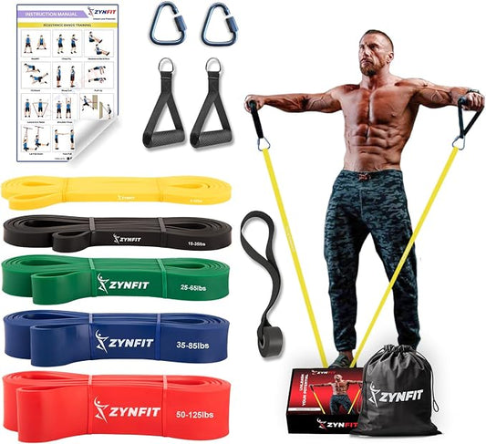 Pull Up Bands, Resistance Bands Set with Door Anchor, 5-Level Pull Up Assistance Bands for Working Out, Workout Bands for Home Gym