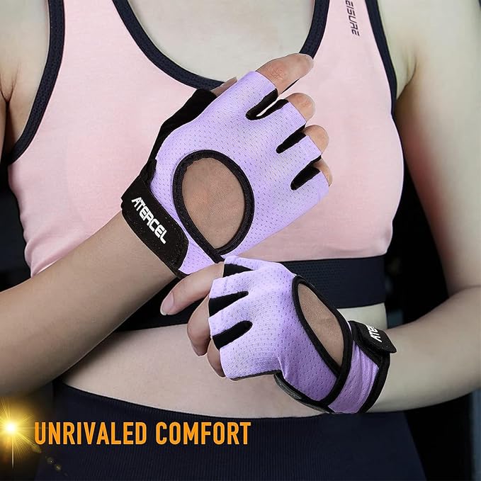 ATERCEL Weight Lifting Gloves Full Palm Protection, Workout Gloves for Gym, Cycling, Exercise, Breathable, Super Lightweight for Mens and Women