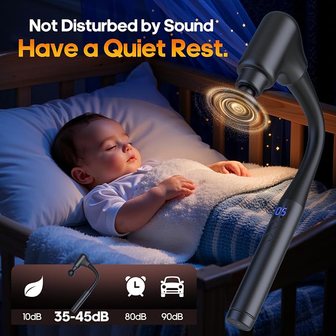 AERLANG Massager Gun with Heat Massage Gun with Extension Handle Fathers Day Gift for him Dad Back Massager Deep Tissue Muscle Massager Portable Percussion Massage Gun 10 Speeds& 7 Massage Heads | Muscle Massage Gun with Extension Handle Silent brushle...