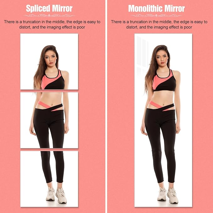 Full Length Mirror,47.25x15.75 Inch Acrylic Shatterproof Soft Mirrors, Non-Glass Wall-Mounted Fitness Mirror for Home, Lightweight Durable Modern Decor for Bedroom/Living Room/Cloakroom