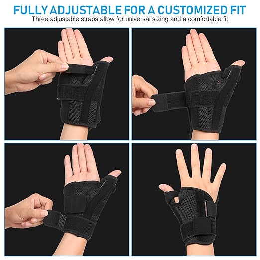 Thumb Brace - Carpal Tunnel Wrist Brace for Men & Women, Thumb Spica Splint with Thumb Support for Arthritis, Tendonitis, De Quervain’s & Sprains, Night Sleep Pain Relief Stabilizer for Left & Right Hand