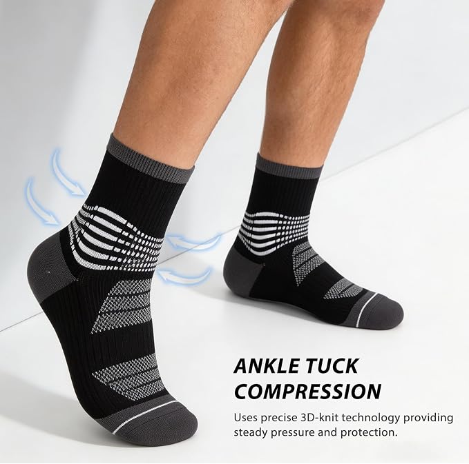 IRAMY Crew Compression Socks for Women Men with Ankle Arch Support Plantar Fasciitis Relief 3/6 Pairs
