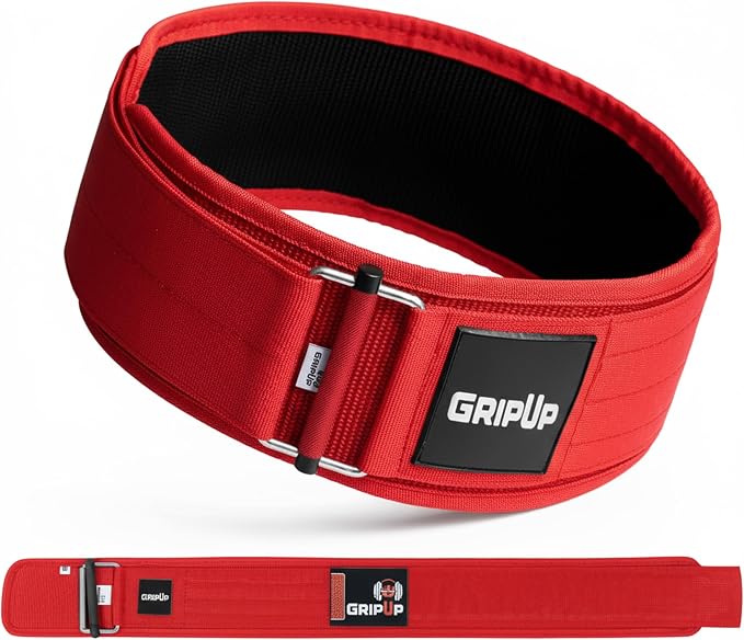 Self-Locking Weight lifting Belt AUTO LOCK 4 Inch Gym Belt Adjustable Buckle For Fitness Powerlifting Bodybuilding Weightlifting Deadlift Olympic Cross Training Back Support Men & Women