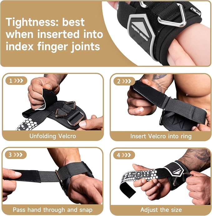 Drip Glue Non-Slip Wrist Straps for Weightlifting, 2-in-1 Lifting Straps with D Rings for Cable Machine Workout, 10mm Neoprene Padded Wrist Wraps for Weight Lifting Deadlift