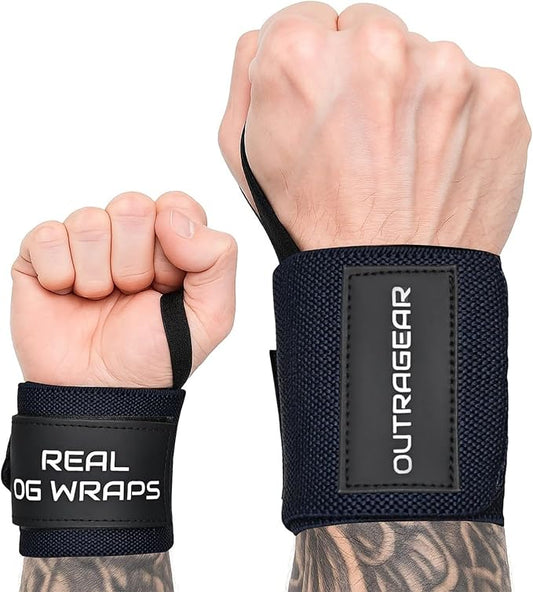 18" OG-Grade Wrist Wraps for Weightlifting – Heavy Duty Wrist Support with Thumb Loop & Lockdown Strap – Wrist Straps for Powerlifting, Bench Press & Gym Training