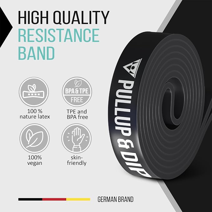 Pullup & DIP Fitness Bands, Resistance Bands with Bag, Door Anchor (with Sets) and Exercise Guide - Single & in Value Set, Pull-Up Band Fitness Band for Calisthenics