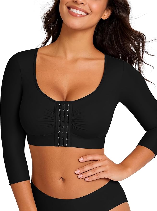 Arm Compression Sleeves for Women Post Surgery Front Closure Bra Slimming Arm Lipo Shapewear Top