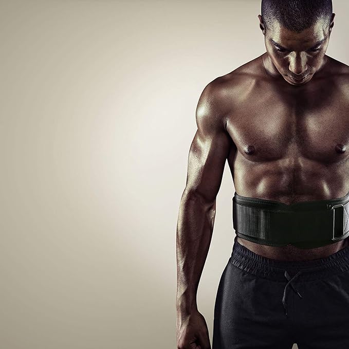 RitFit Weight Lifting Belt 6 Inch for Squats Deadlift Strength Training | Padded Lumbar Support, Self-Locking Gym Belt for Men & Women, Squats, Lunges, Deadlift, Thrusters
