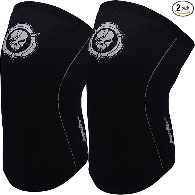 Jupiter Knee Sleeves (1 Pair), 7mm Compression Knee Braces for Squats,Weightlifting,Powerlifting,Cross Training for Men & Women (Large)