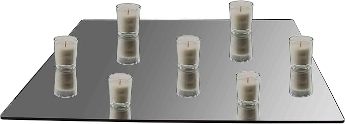 Marketing Holders Acrylic Mirror Sheet 11" x 11" Reflective Square Frameless Lucite Tile Lightweight Portable Display with Rounded Corners for Makeup Application and Hair Styling