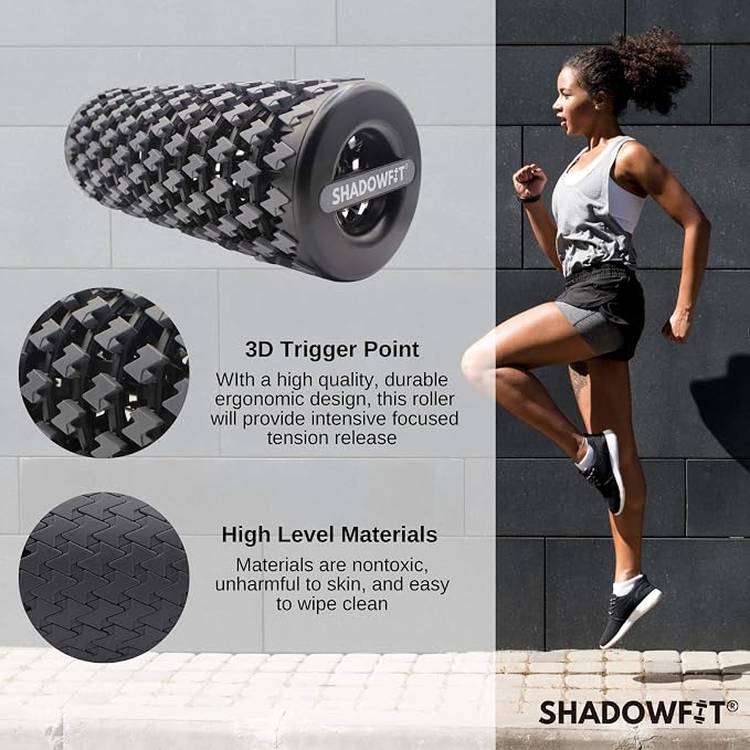 Adjustable Shadowfit Foam Roller Equipment for Sore Muscle, Tissues ∣ Massage Rollers for Maximum Tension Relief ∣ High Density Foam for Deep Tissue Pain Relief, Thigh, Arms (Red)