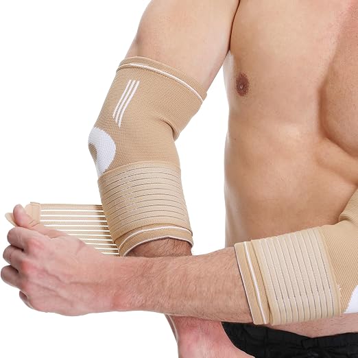 NeoTech Care Elbow Support Brace (Beige, Size L, 1 Pair)