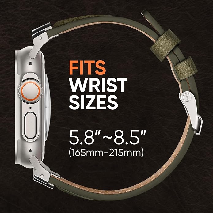 Suitisbest Leather Band Compatible for Apple Watch Ultra Band 49mm 46mm 45mm 44mm 42mm 41mm 40mm, Genuine Leather Replacement Strap for iWatch series 11 10 9 8 7 6 5 4 3 2 1, SE 3 2 1, Ultra 3 2 1