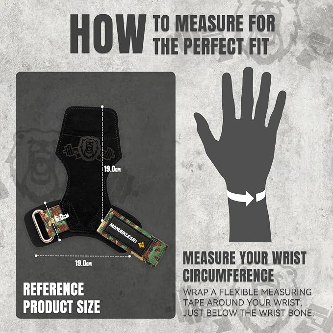 MANUEKLEAR Gym Straps Weight Lifting, Double Leather Lifting Straps for Men Deadlift with Cushion Wrist Loop, Gym Lifting Wrist Wraps for Weightlifting