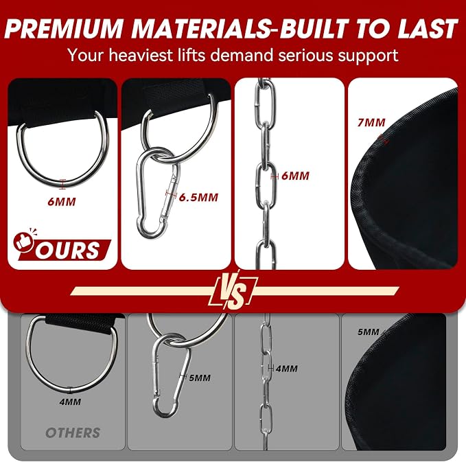 Dip Belt for Weightlifting, Weight Belt with Chain for Pullup, Weight Lifting Belt,Lifting Belt,Powerlifting Gym Belt for Pull Up, Squats, Powerlifting & Deadlift,Dip Belt,Capacity Up to 440 LBS,Waist Adjustable,Deadlifts & Added Weight Training