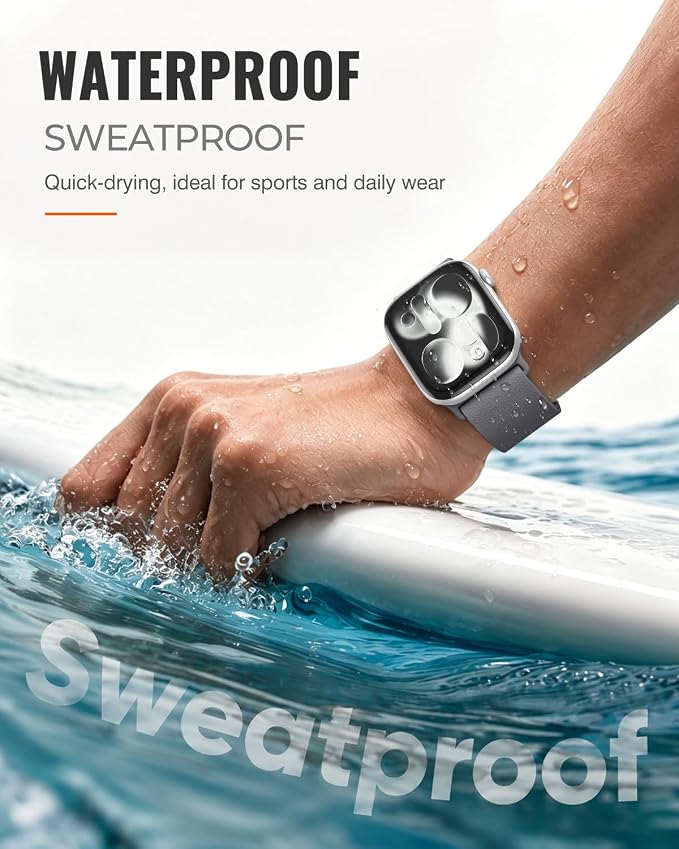 Magnetic Silicone Sport Band for Apple Watch 42mm 46mm 49mm 38mm 40mm 41mm 44mm 45mm Men Women, Patented Auto Lock Breathable Soft Loop for iWatch Ultra SE Series 11 10 9 8 7 6 5 4 3 2 1 All Day Comfort