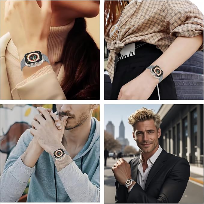 Magnetic Band Compatible with Apple Watch Ultra 3/2/1 Band for Men 38mm 40mm 41mm 42mm, Silicone Sport Waterproof Loop Strap Magnet Link for iWatch Series SE 11 10 9 8 7 6 5 4 3 2 1