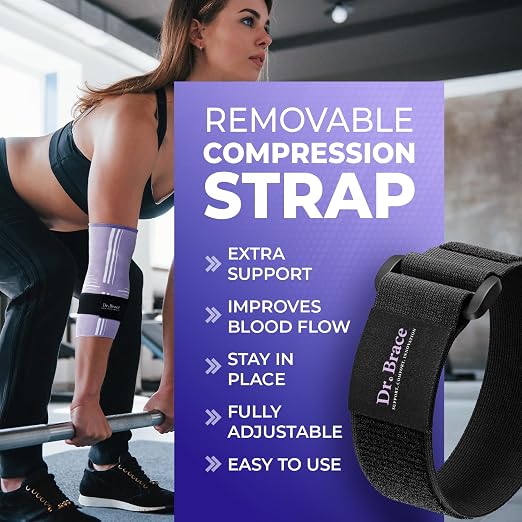 DR. BRACE® Elite Elbow Brace Support, Breathable Elbow Compression Sleeve with Gel Pad for Golfer's, Tennis Elbow & Tendonitis Treatment & Pain Relief