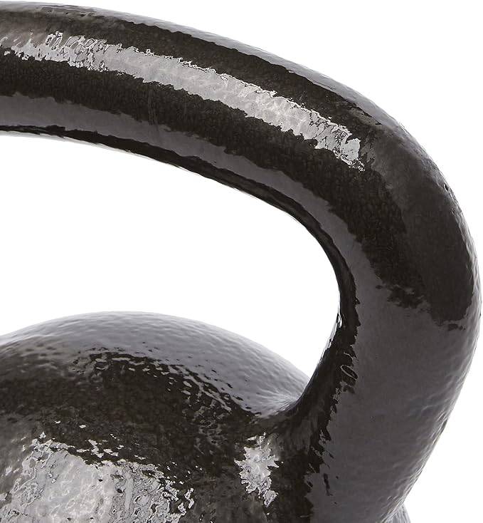 Amazon Basics Cast Iron Kettlebell for Strength Training, Textured Wide Handle, Black