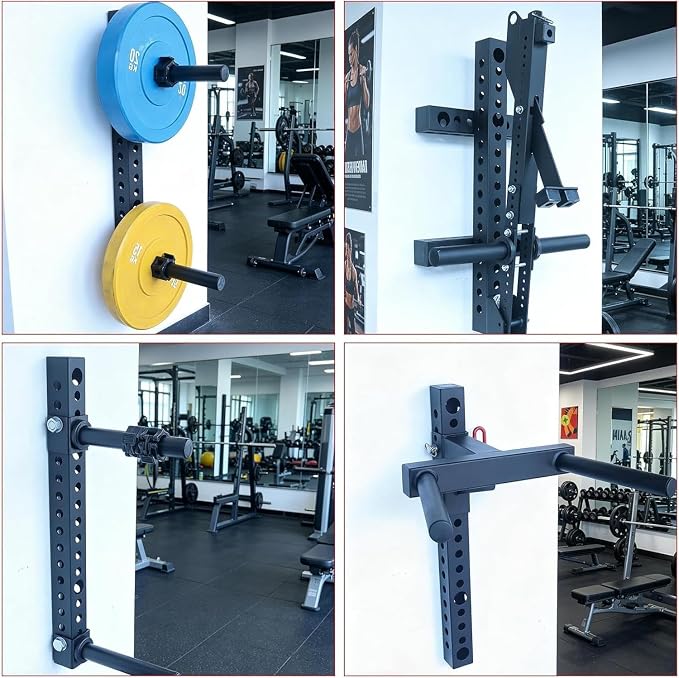 AHTAPFON Wall Storage Stringer,Wall-Mounted Storage Tube,Width 3x3" For Placement Weight Plate,Landmine Attachment, Resistance Bands,Save Space in Home Gym