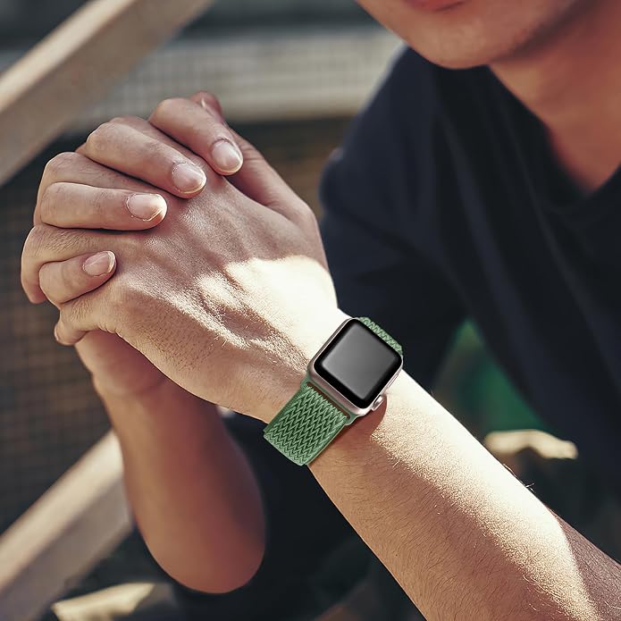 Lerobo Stretchy Nylon Solo Loop Band, Compatible with Apple Watch Series 11 10 9 8 7 6 5 4 3 SE3/2/1 Ultra3/2/1, Adjustable Strap for iwatch Band 44mm 45mm 46mm 49mm 42mm 40mm 41mm 38mm for Women Men