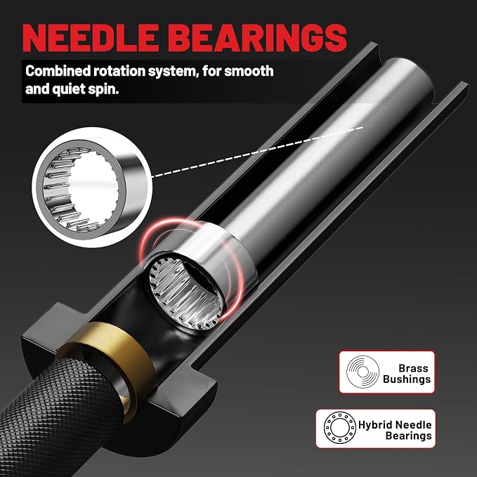 PAPABABE 4ft/5ft/6ft/6.5ft Barbell 2" Short Barbell for Strength Training | 4ft/5ft/6ft/6.5ft Straight Barbell, Womens Olympic Bar with Moderate Knurling for Squats Curls Deadlifts, Weightlifting