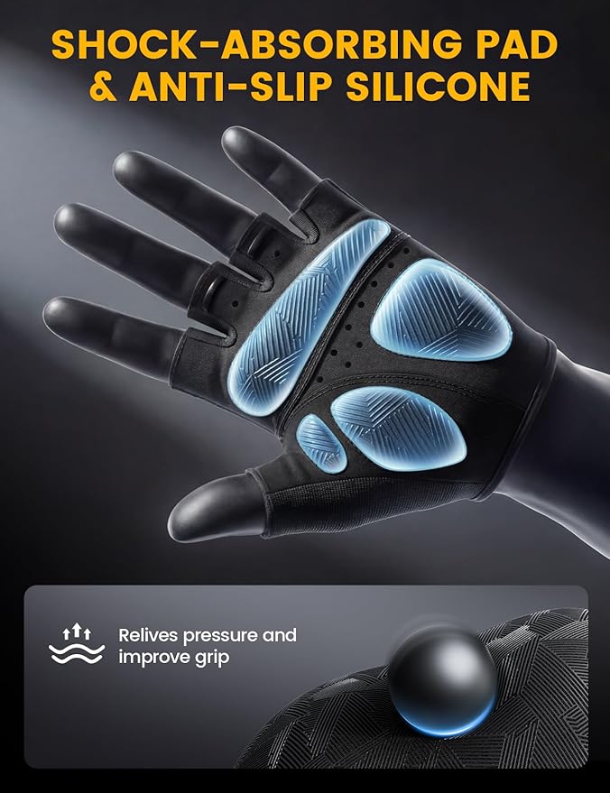 Lamicall Bike Gloves for Men Women - [Anti-Slip Shock-Absorbing Pad] Workout Gloves, Breathable Materials, Cycling Gloves for Bicycle, Gym, Motorcycle, Hiking, Indoor & Outdoor Sports