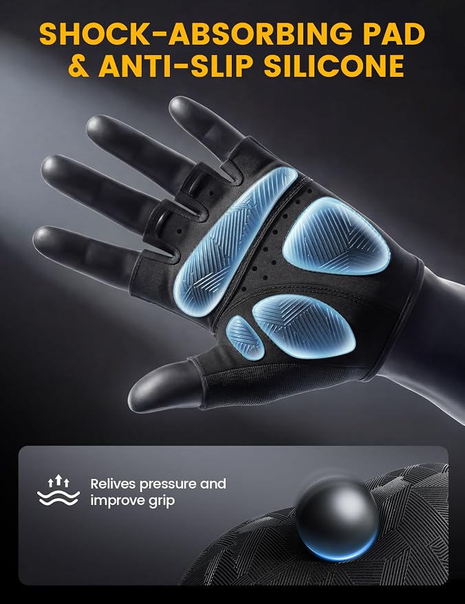 Lamicall Bike Gloves for Men Women - [Anti-Slip Shock-Absorbing Pad] Workout Gloves, Breathable Materials, Cycling Gloves for Bicycle, Gym, Motorcycle, Hiking, Indoor & Outdoor Sports