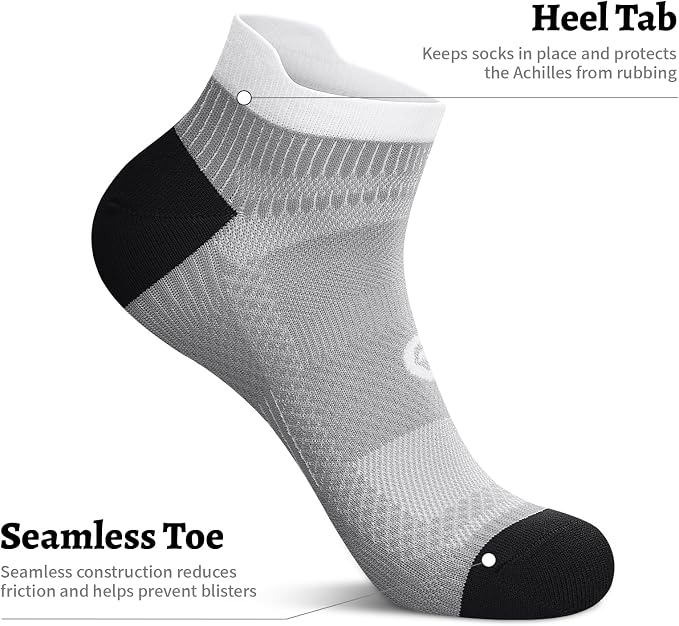 Compression Socks for Men Women Ankle Running Socks for Plantar Fasciitis | Low Cut Athletic Ankle Socks with Ankle & Arch Support for Running, Cycling, Golf, Work, Plantar Fasciitis Relief