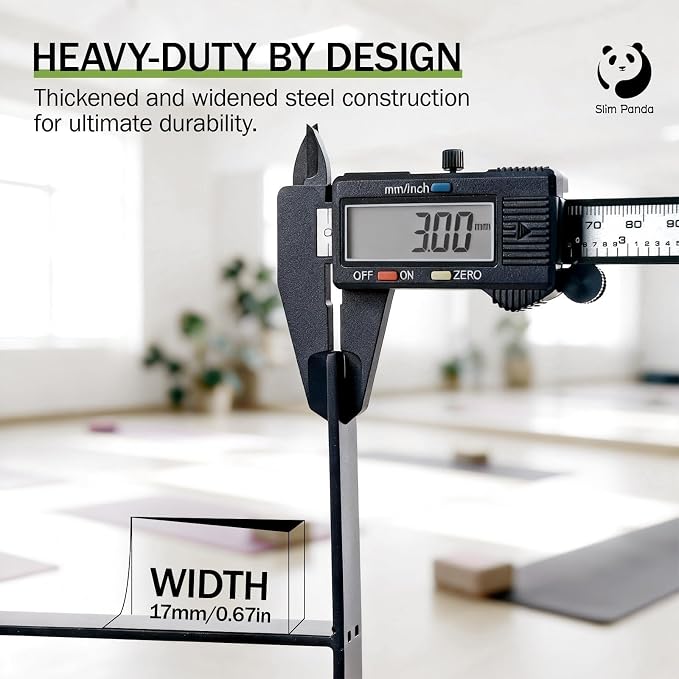 Yoga Mat Holder Wall Mount with Mesh Bag | 4-Tier Metal Storage Rack, Floating Shelf & 5 Hooks, Large Home Gym Organizer