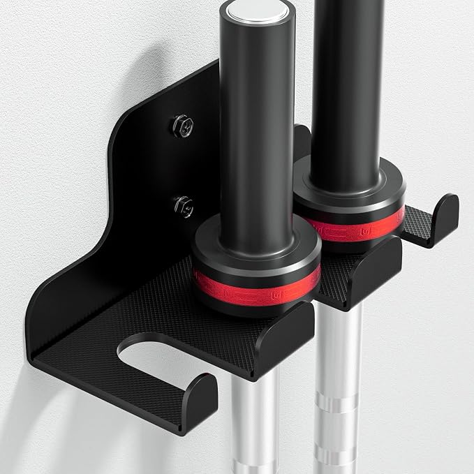 XZHXFX Barbell Wall Holder,Barbell wall Mount Hanger, | Garage Gym Bar Wall Rack,Vertical Olympic Hanger wall Mount Rack,Space Saving Gym Accessory,Holds Under 33mm Bar