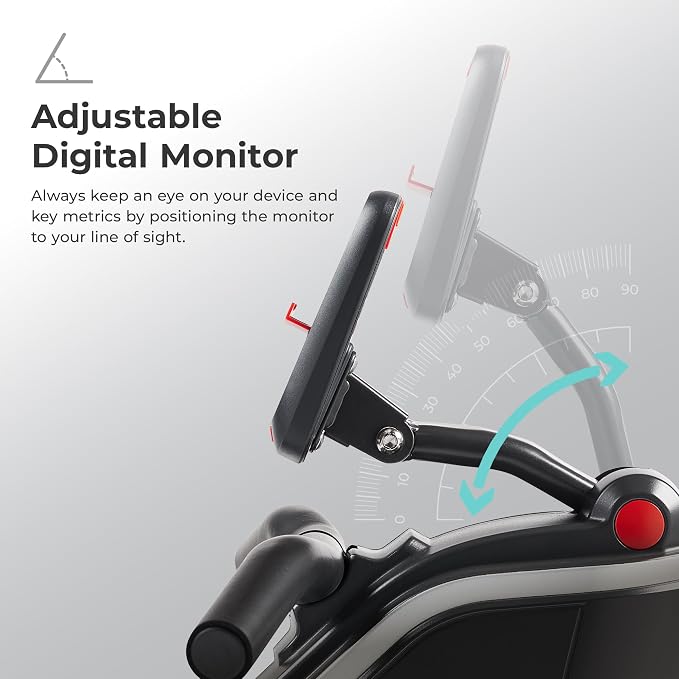 Sunny Health & Fitness Smart Flippable Magnetic Rower, 50 Inches Quiet & Smooth Stainless Steel Slide Rail, Full-Body Low-Impact Exercise Rowing Machine For Home, Free SunnyFit Training APP Connection